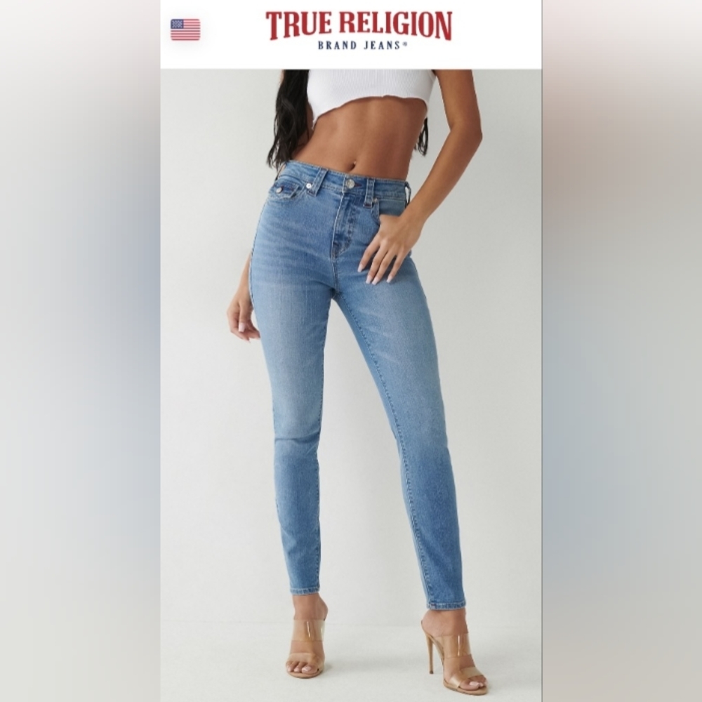 True Religion Halle High Rise Super Skinny Flap Women’s Jeans-Size 33W x 29L NWT